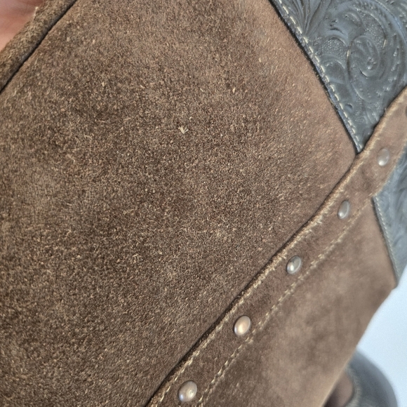 Sofft Steampunk Boho medieval Brown Suede Knee High Tall Boots Zip sz 8 - Picture 9 of 11